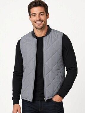 The American Outdoorsman Quilted Lightweight Gray Men's Vest (Sz:xxl)